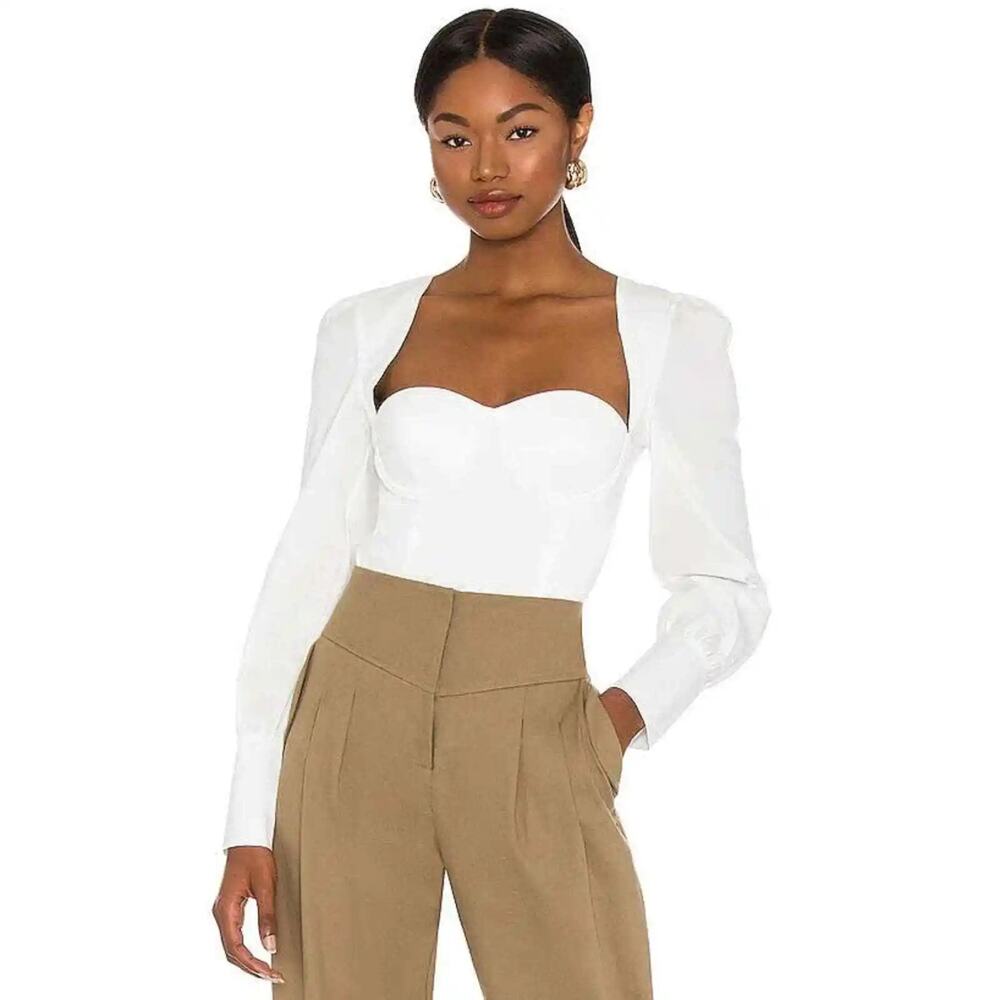 NBD Fia Crop Top Bustier Coastal Dainty Delicate Lightweight Casual Preppy S